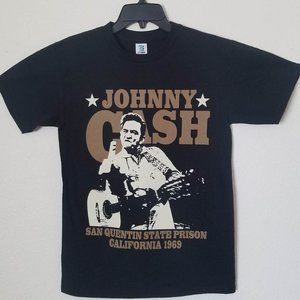 Johnny Cash San Quentin 1969 Unisex Silkscreen T-Shirt – Small–3XL